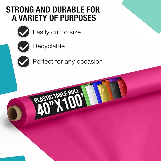 Little Gym - 40 In. x 100 Ft. Hot Pink Table Roll