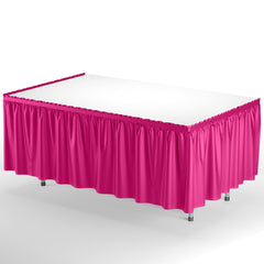 Cerise Plastic Table Skirt | 6 Pack