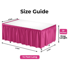 Cerise Plastic Table Skirt | 6 Pack