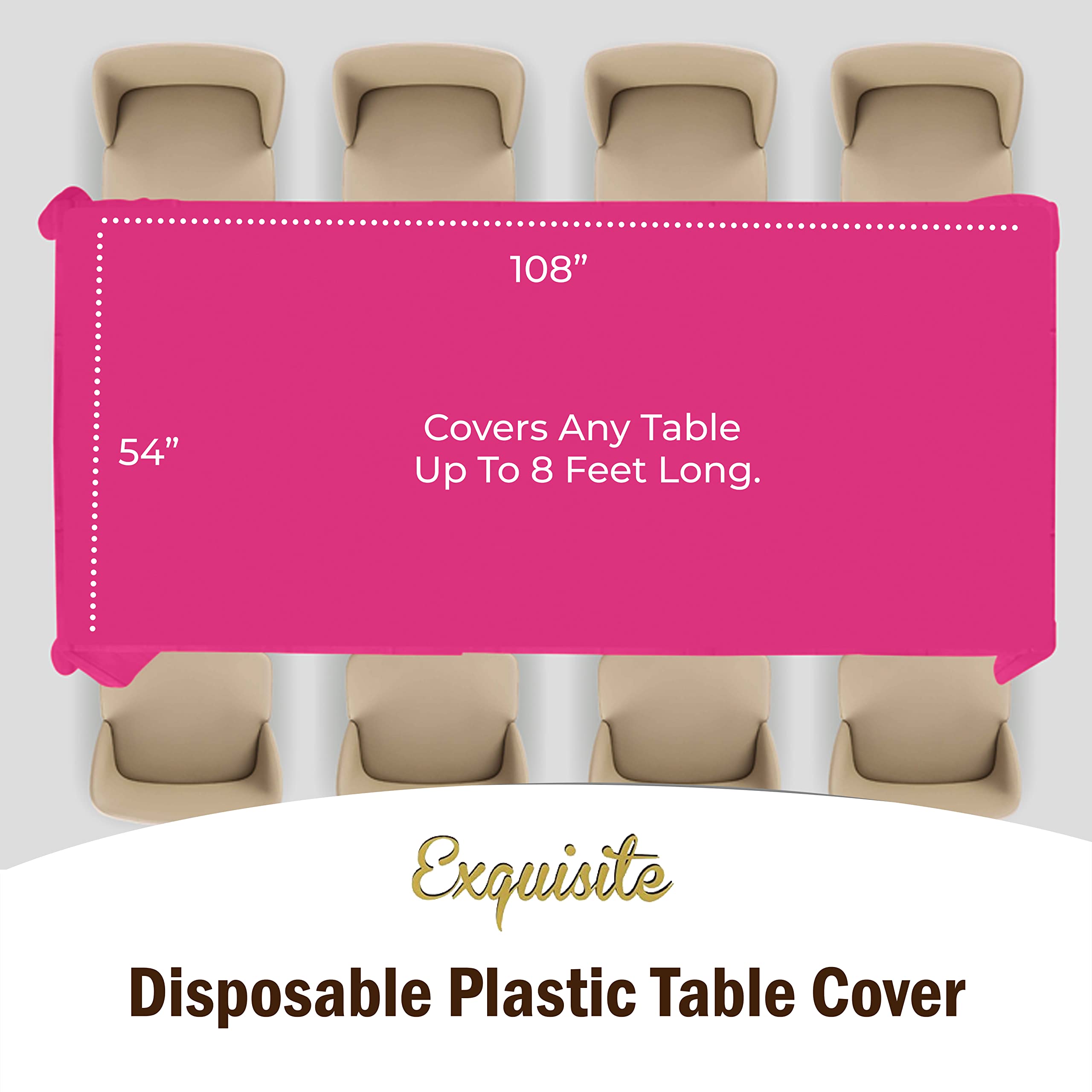 Premium Cerise Table Covers | 6 Pack