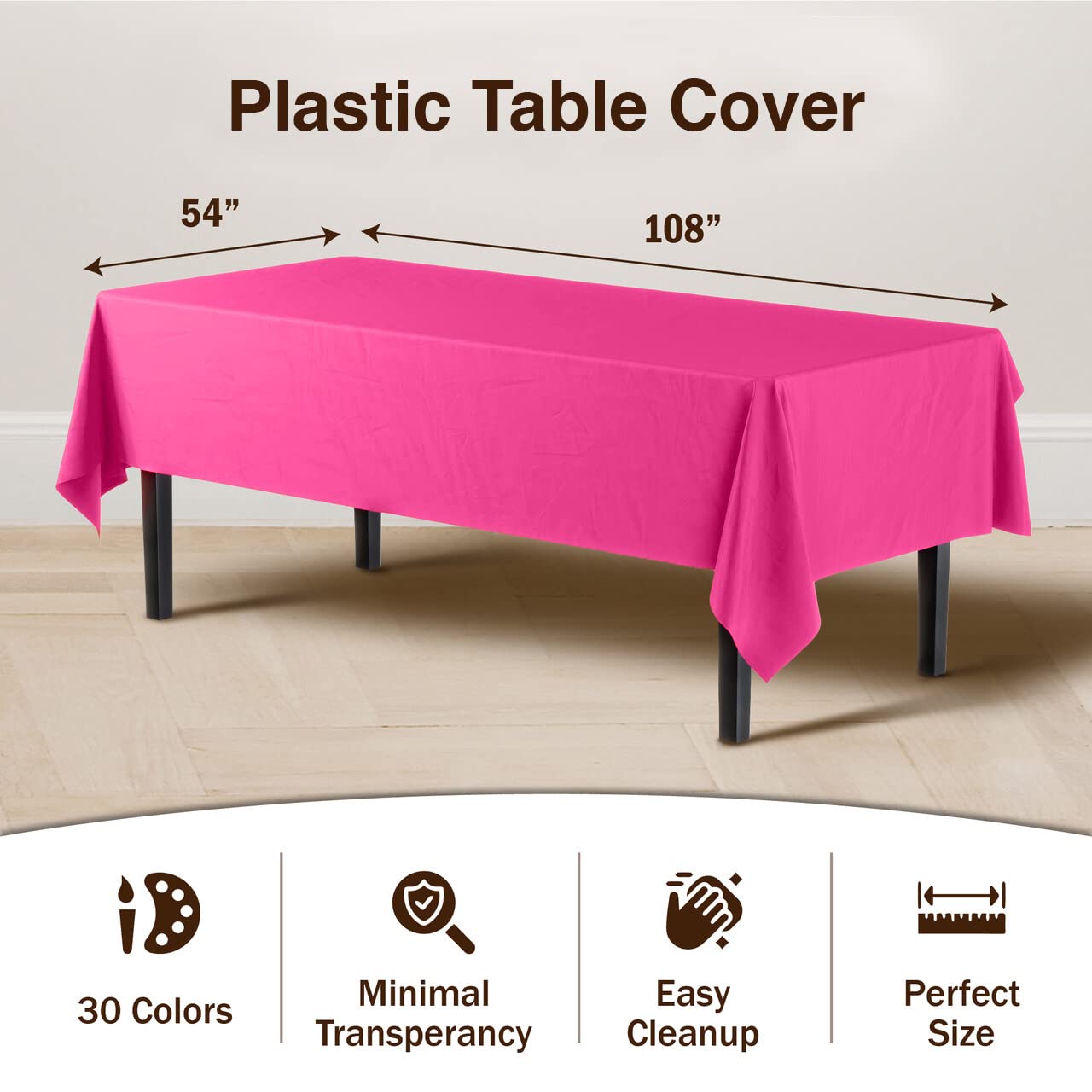 Cerise Table Covers | 12 Pack