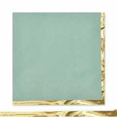 Elegant Willow Green Lunch Napkins - 6.5 In. x 6.5 In. with Gold Hot Stamping