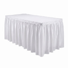 Elegant Frosty White Plastic Table Skirt - 168" x 29"