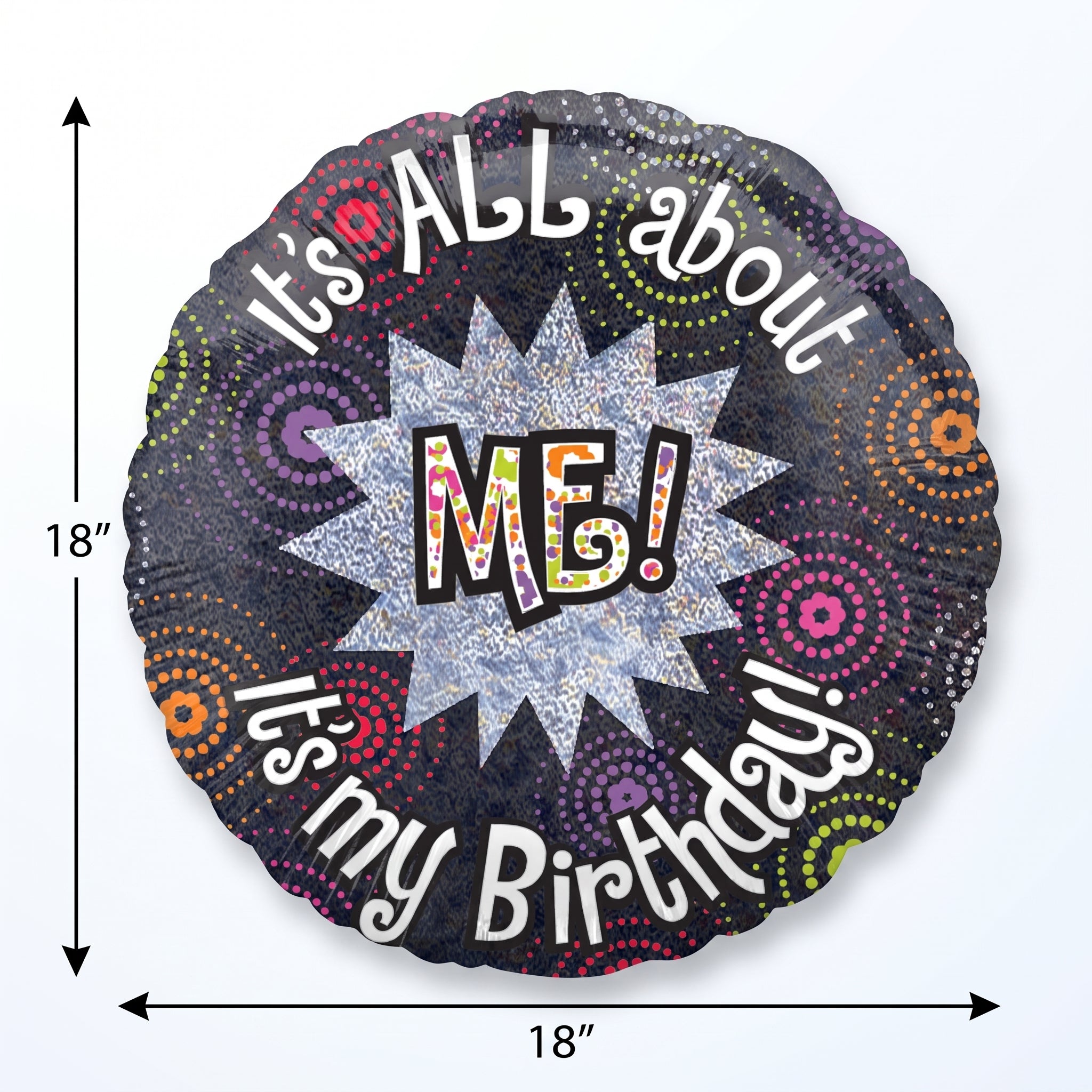 "It's All About Me" Birthday Mylar Balloon - 18-Inch Foil