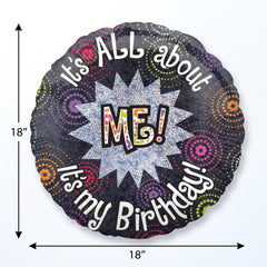 "It's All About Me" Birthday Mylar Balloon - 18-Inch Foil