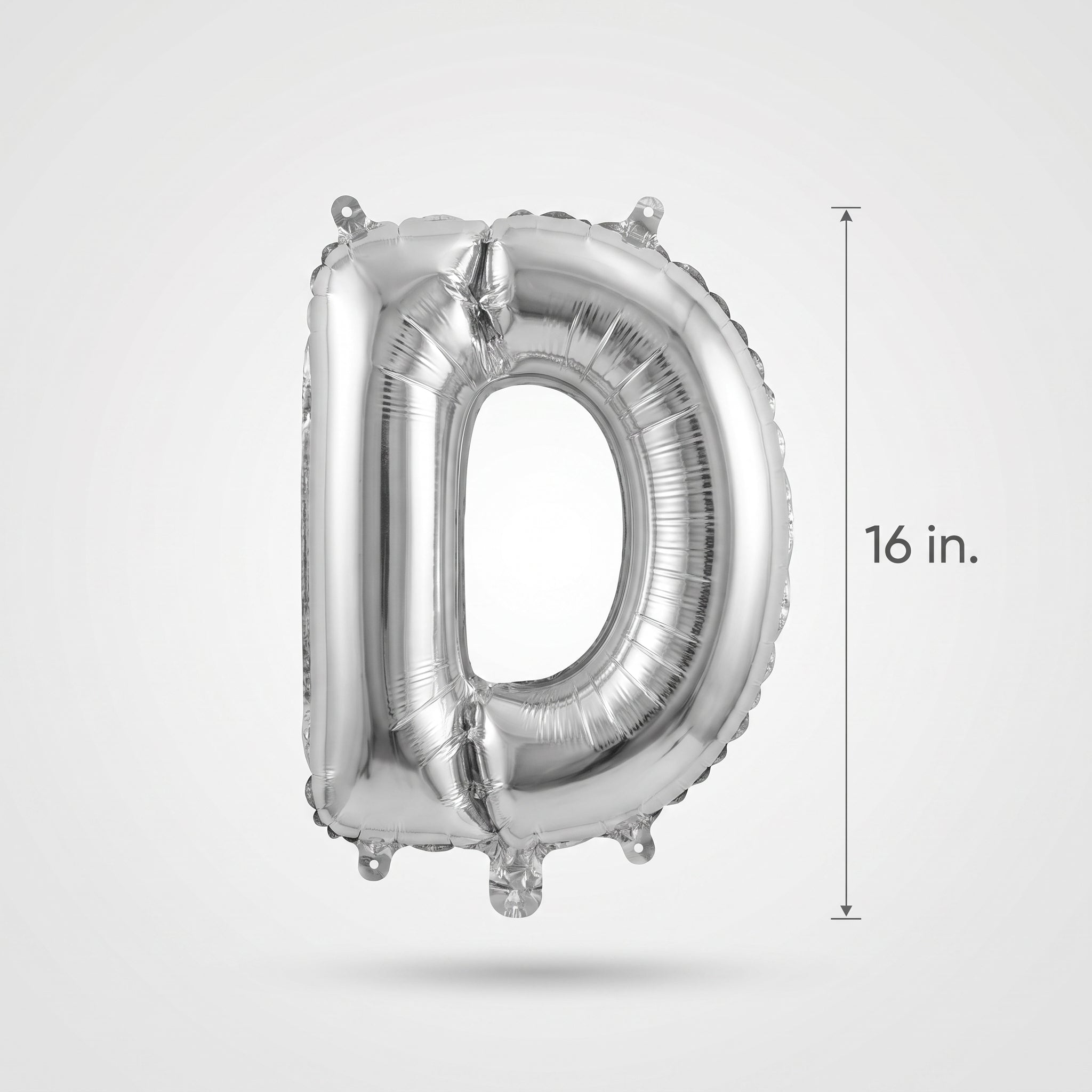 Silver Foil Mylar Balloon Letter "D" - Air Filled