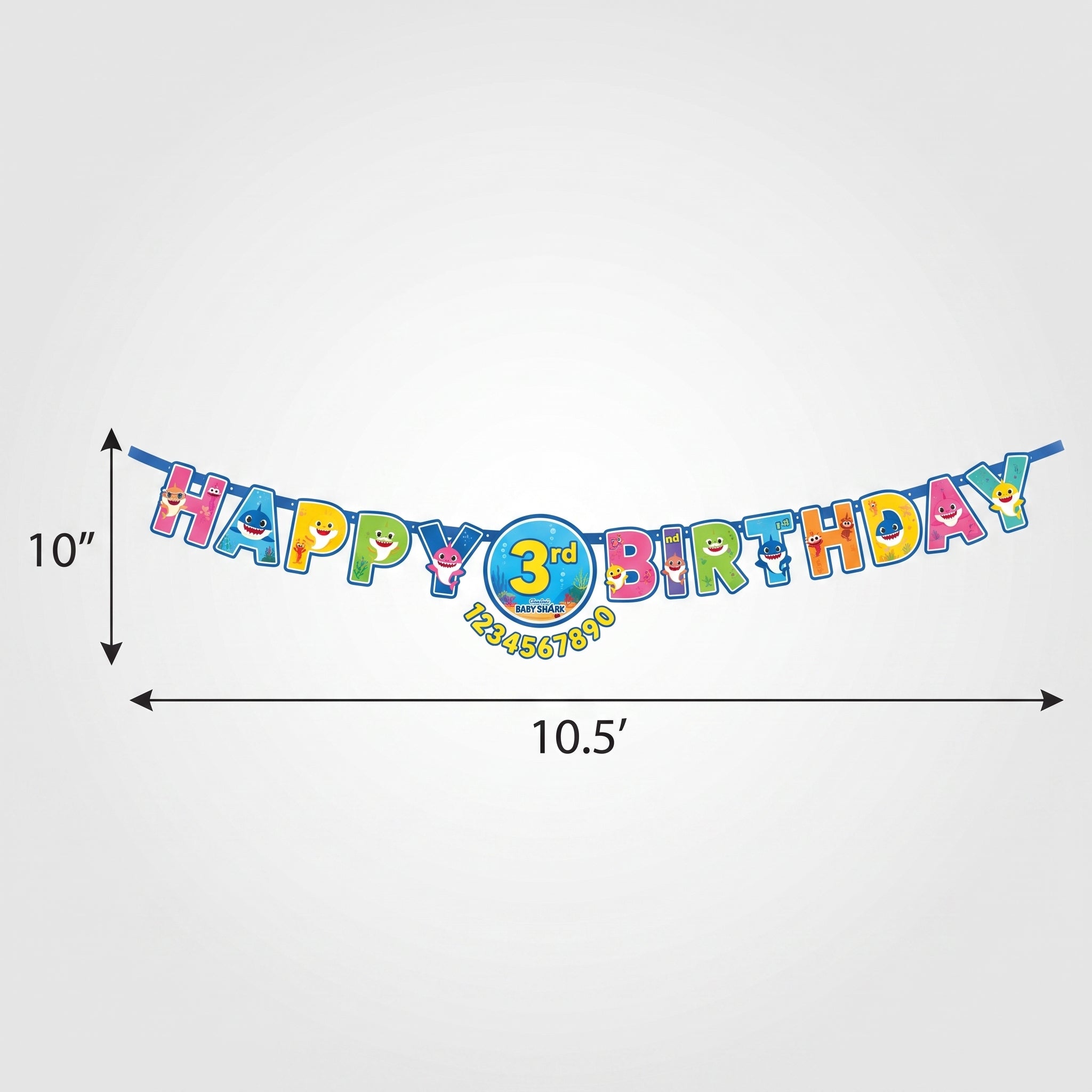 Baby Shark Jumbo "Happy Birthday" Add-An-Age Letter Banner