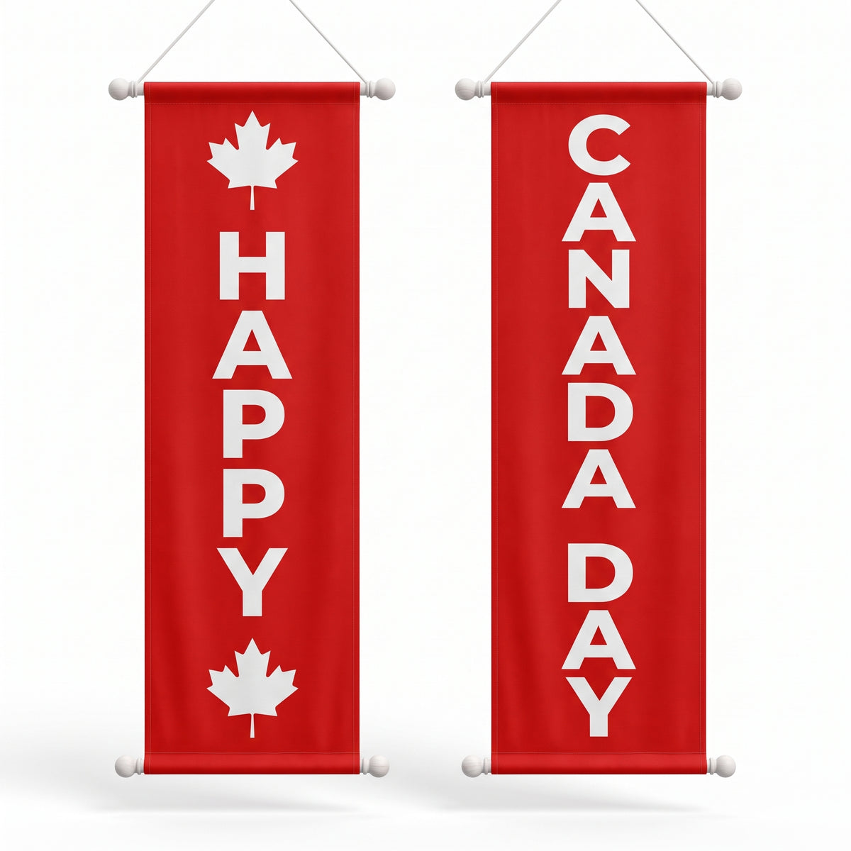 "Happy Canada Day" Hanging Door & Wall Flags, 2-Pack