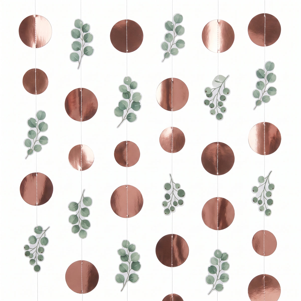 Love & Leaves Hanging Foil Decorations - 7ft, 6 Pack