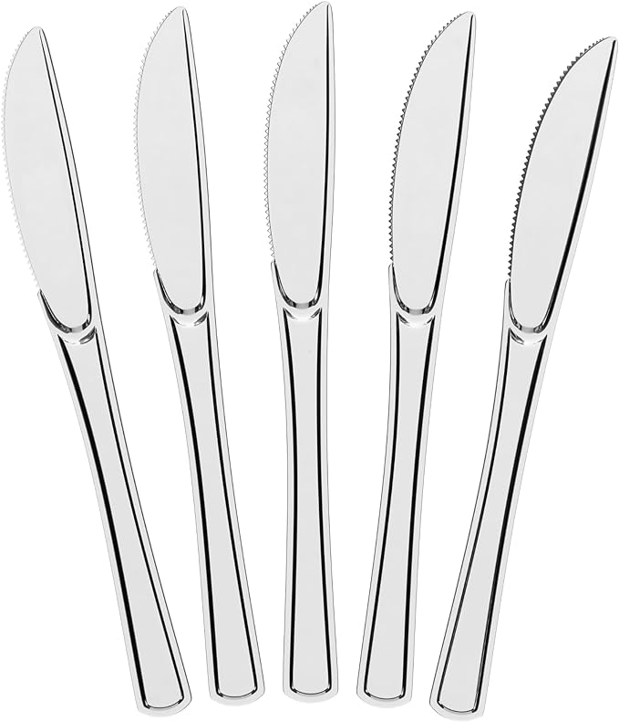 Little Gym - Heavy Duty Clear Plastic Knives | 50 Count