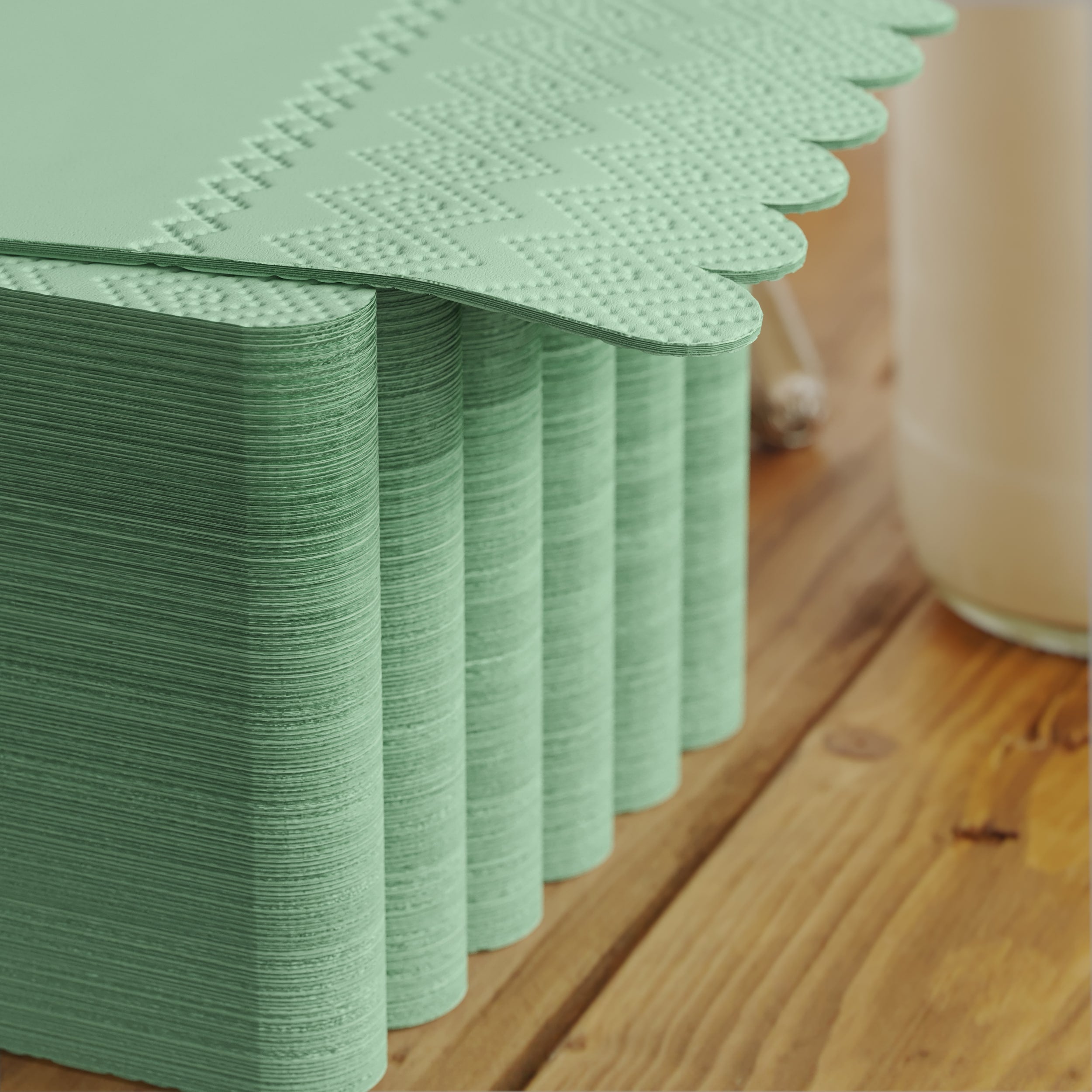 3 Ply Pistachio Green Scalloped Napkins - 20 Ct.