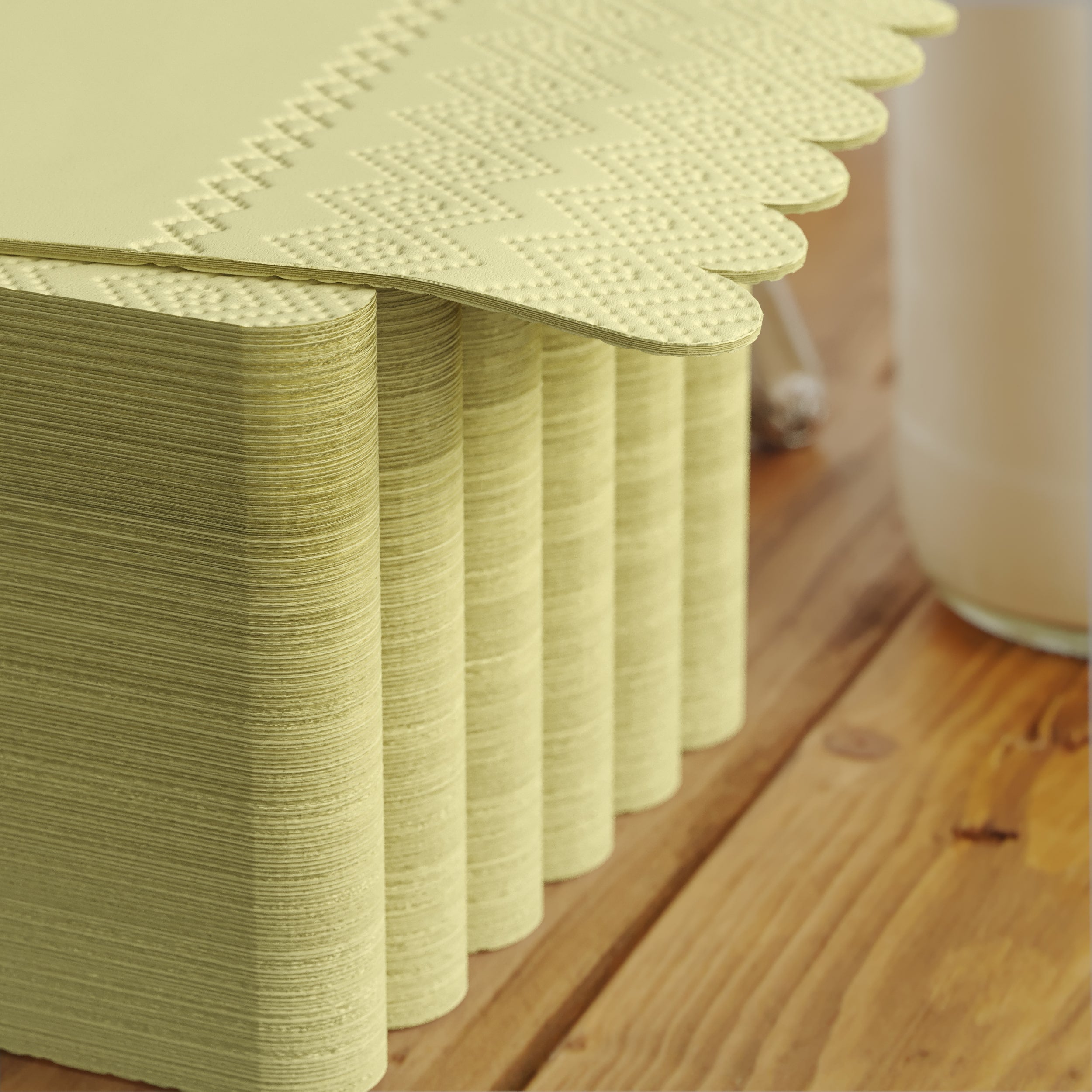 3 Ply Buttercup Yellow Scalloped Napkins - 20 Ct.
