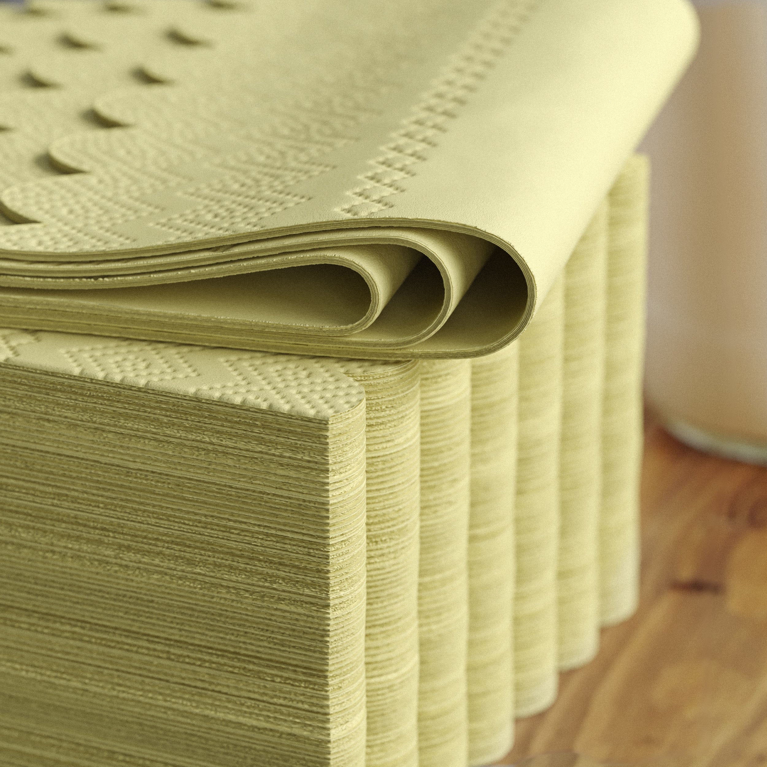 3 Ply Buttercup Yellow Scalloped Napkins - 20 Ct.