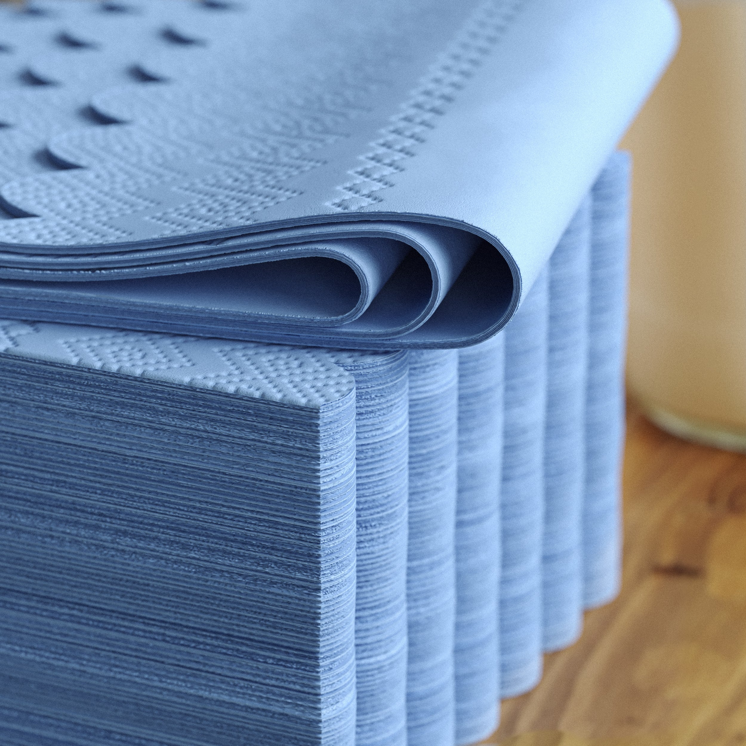 3 Ply Sky Blue Scalloped Napkins - 20 Ct.