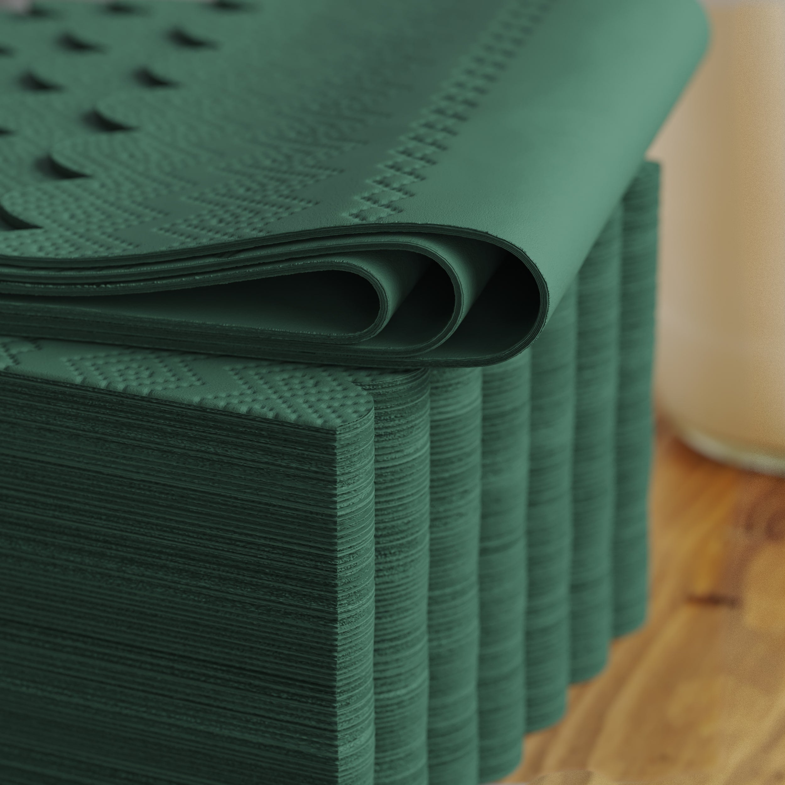 3 Ply Cypress Green Scalloped Napkins - 20 Ct.