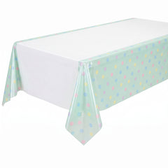 Shimmering Opalescent Plastic Table Cover - 54 x 102 Inches