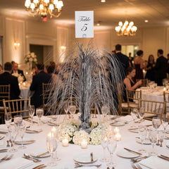 Silver Metallic Spray Centerpiece - 28 In.