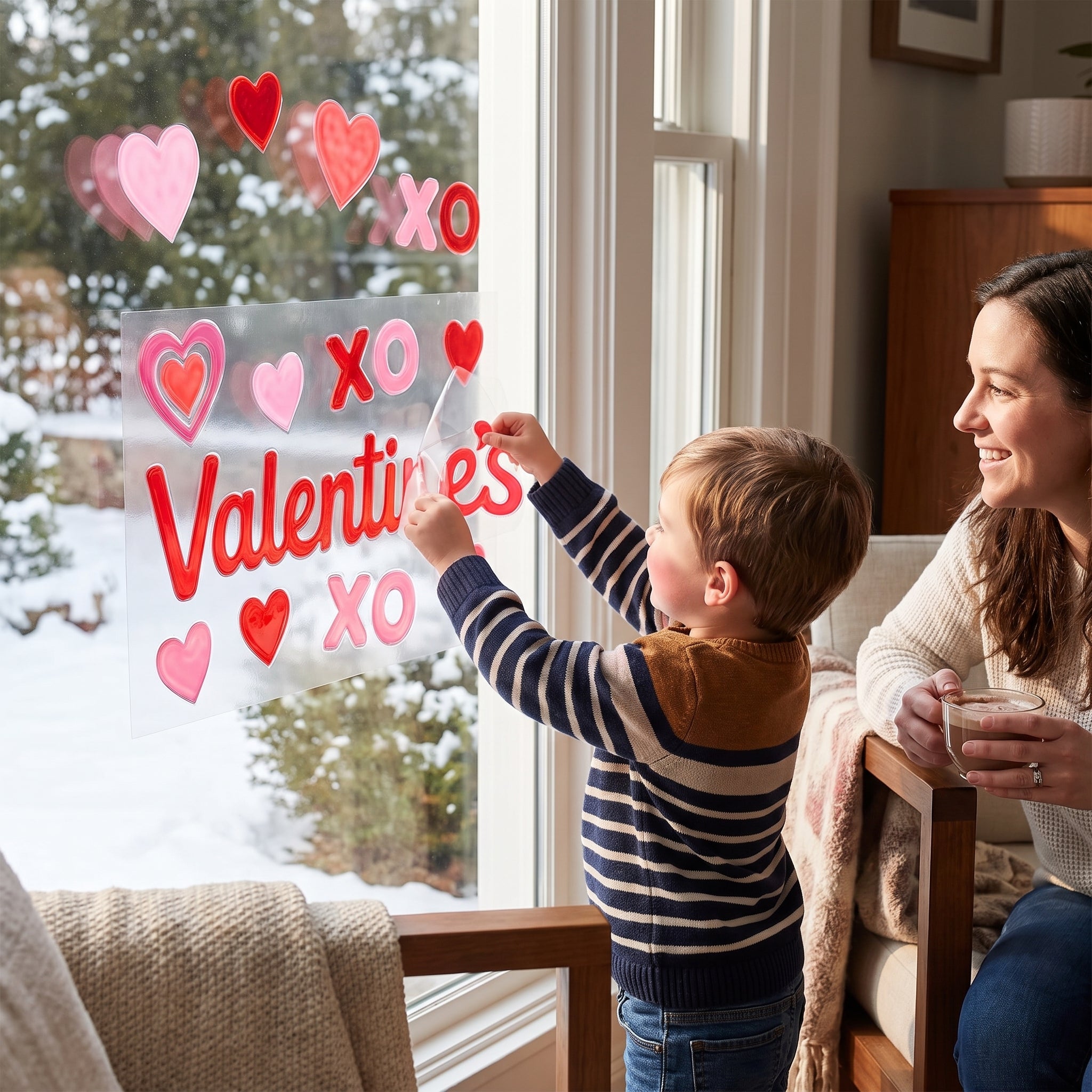 Valentine's Day Gel Window Clings