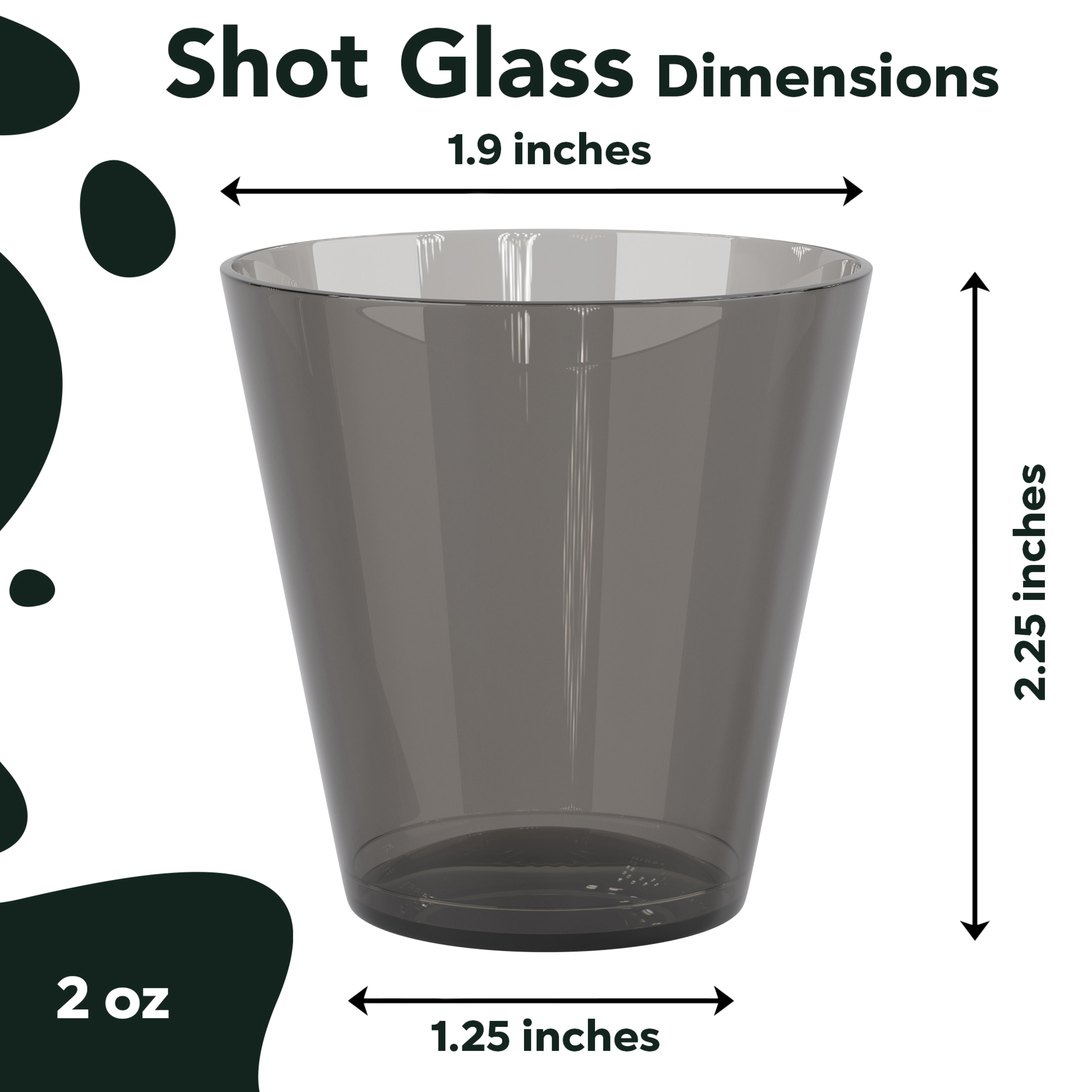 2 Oz. Smokey Plastic Shot Glasses - 100 Ct.