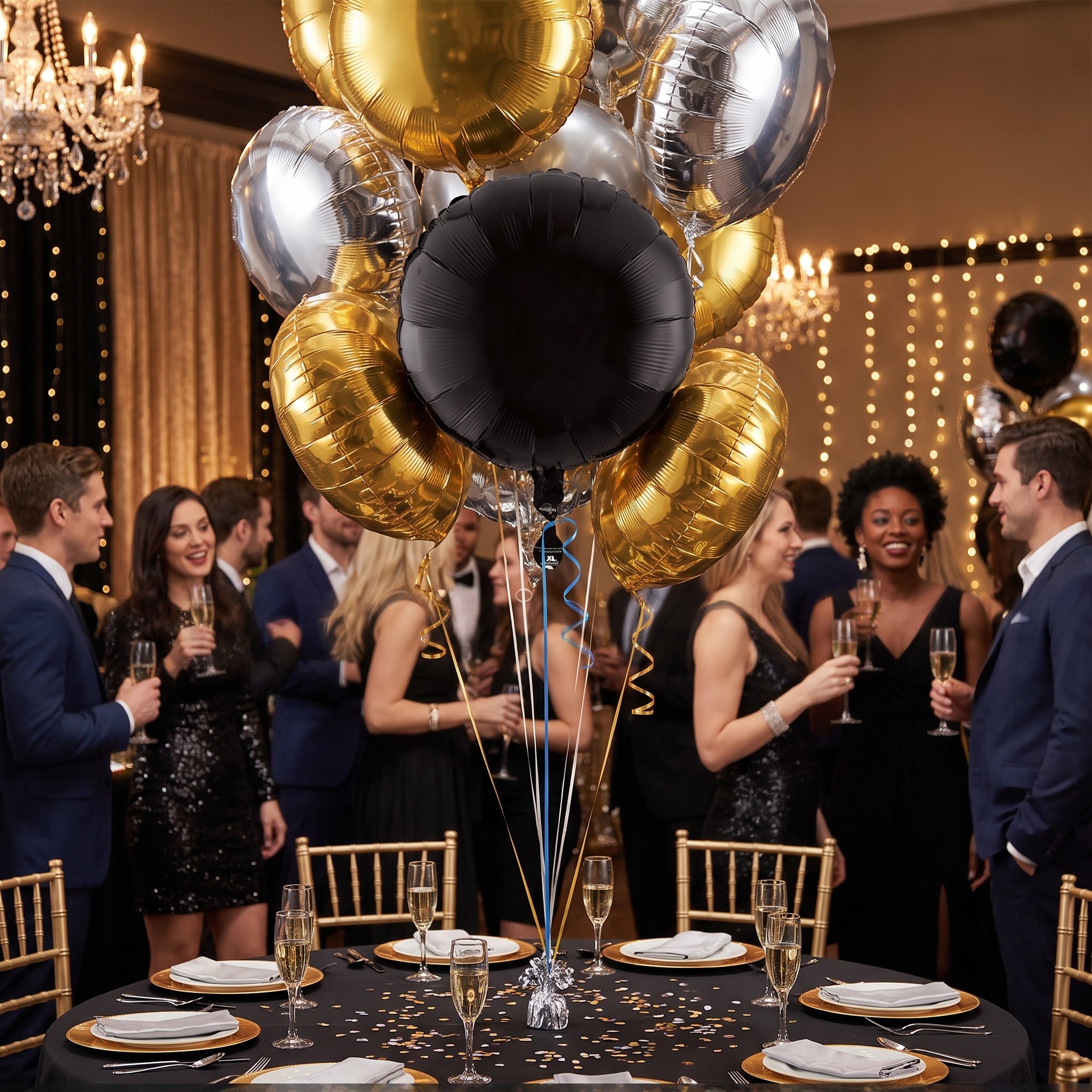 Elegant Black 18-Inch Foil Balloon