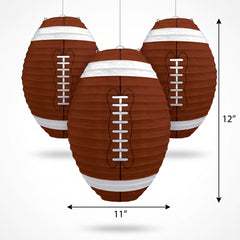 Football-Shaped Paper Lanterns - Set of 3
