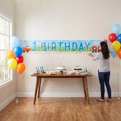 On the Road 1st Birthday Celebration Banner
