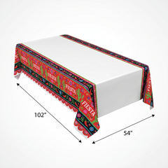 Vibrant Fiesta Paper Picado Table Cover - 54"x102" Plastic