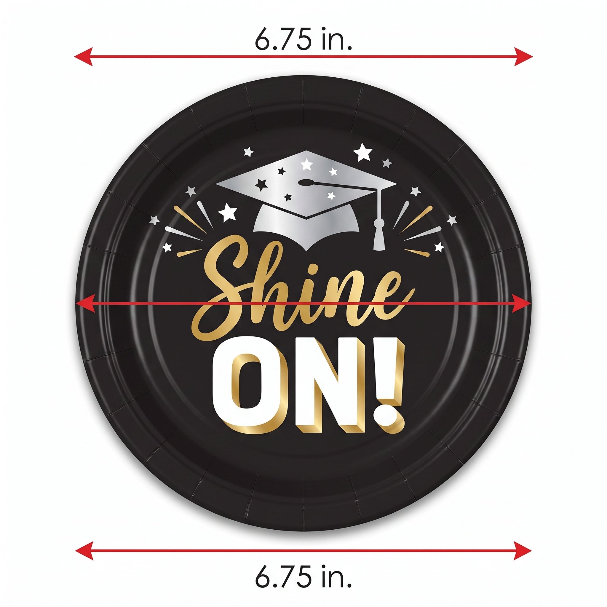 Shine On Graduation Paper Plates - 6.75"