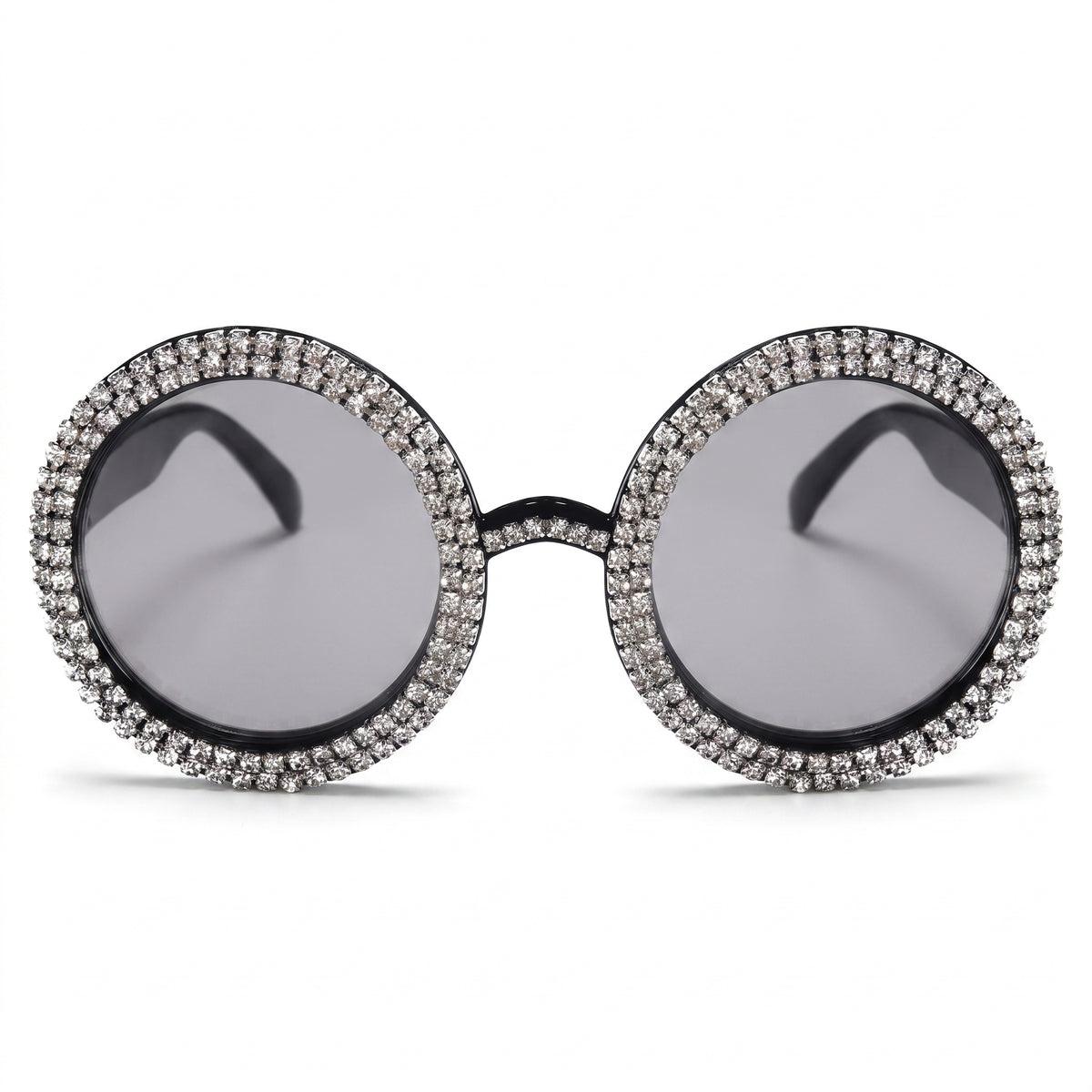 1970s Oversized Crystal Circle Sunglasses