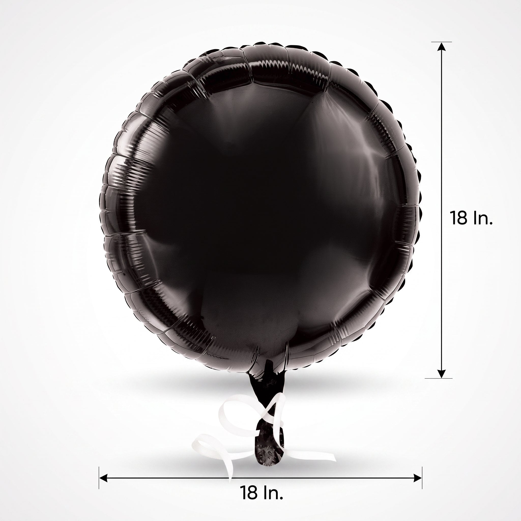 Elegant Black Metallic Round Balloon - 18-Inch