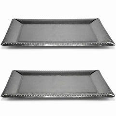 Silver Serving Trays - Set of 2, 16-Inch