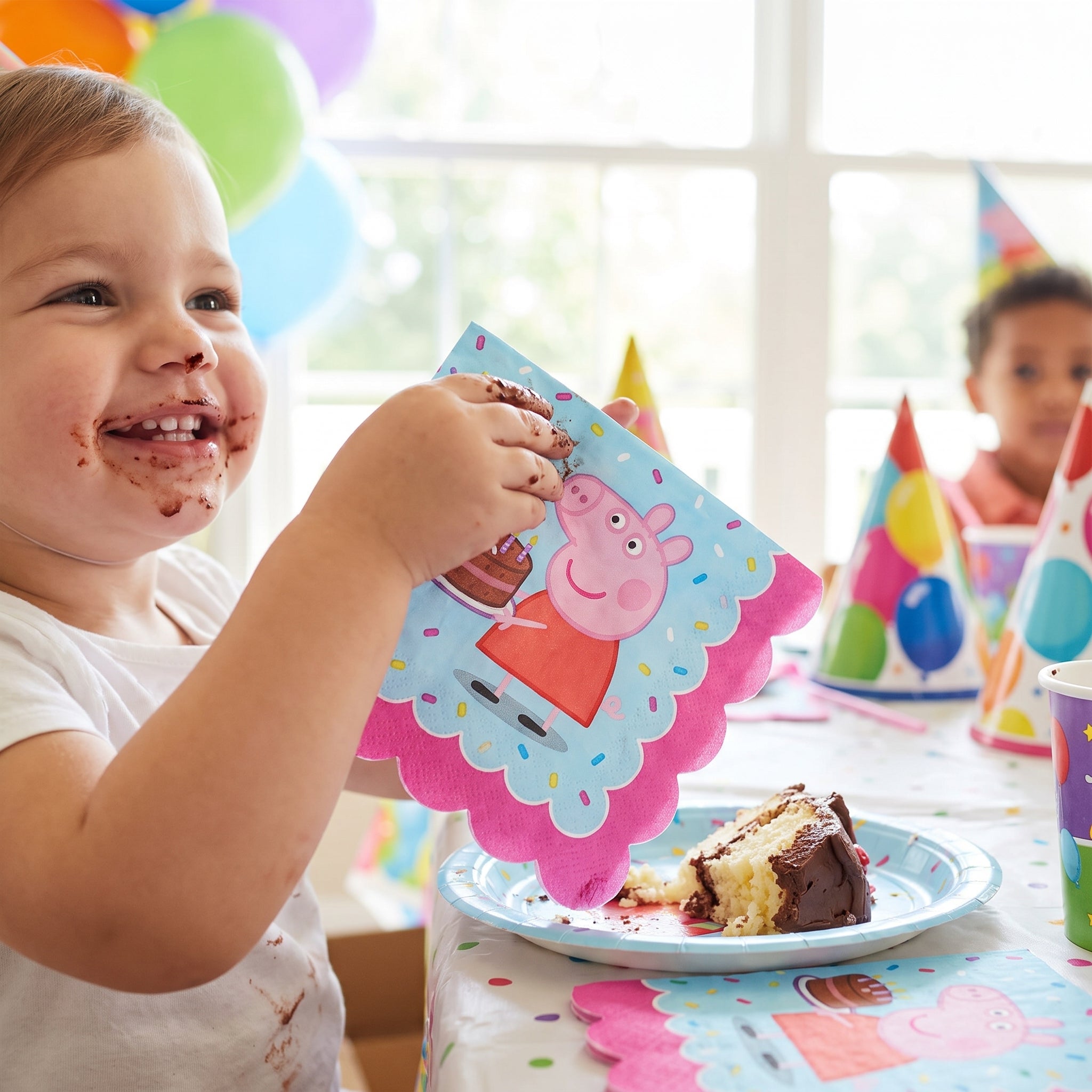 Peppa Pig Scalloped Beverage Napkins - 16 Count - 5 In. X 5 In.