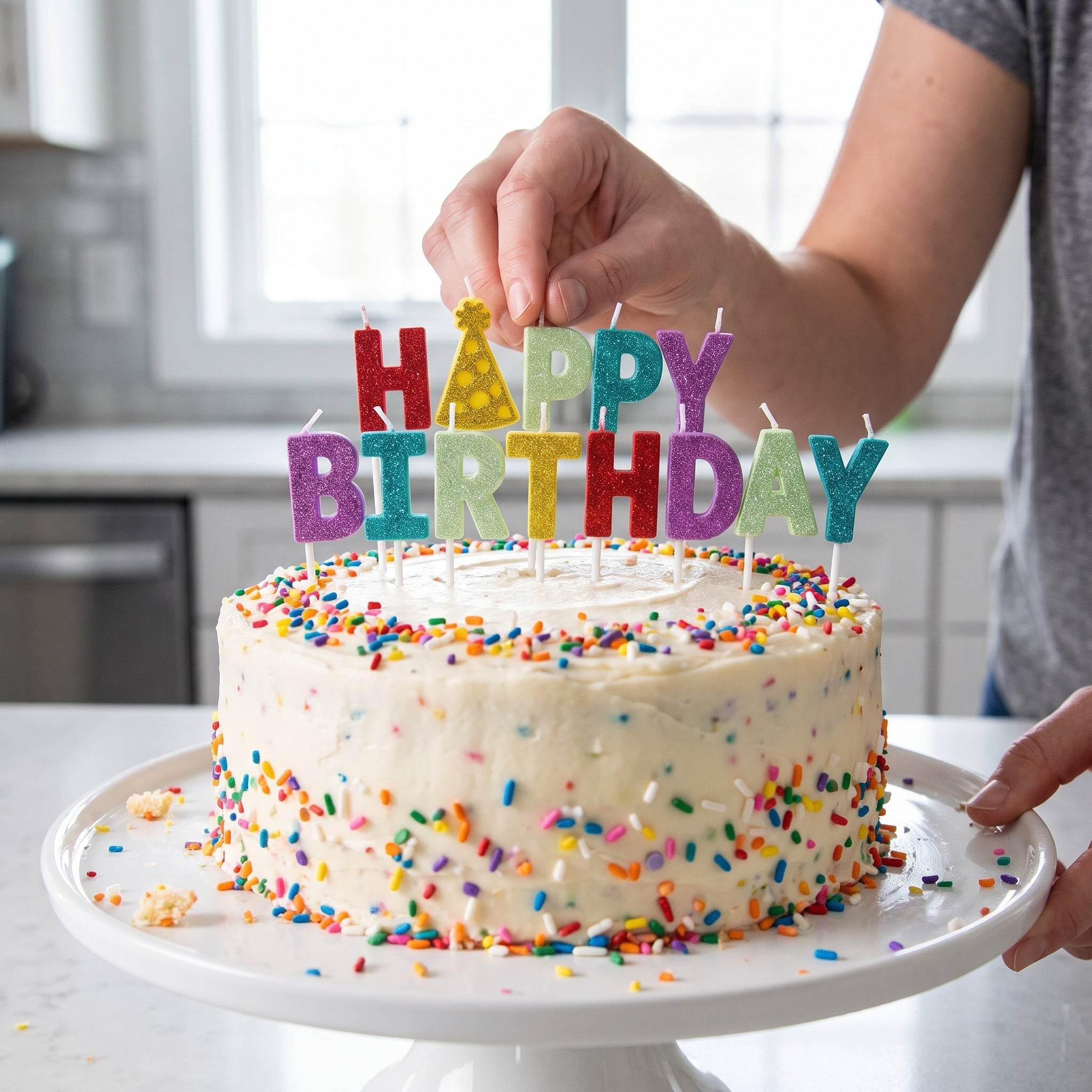 Glittery "Happy Birthday" Candle Picks