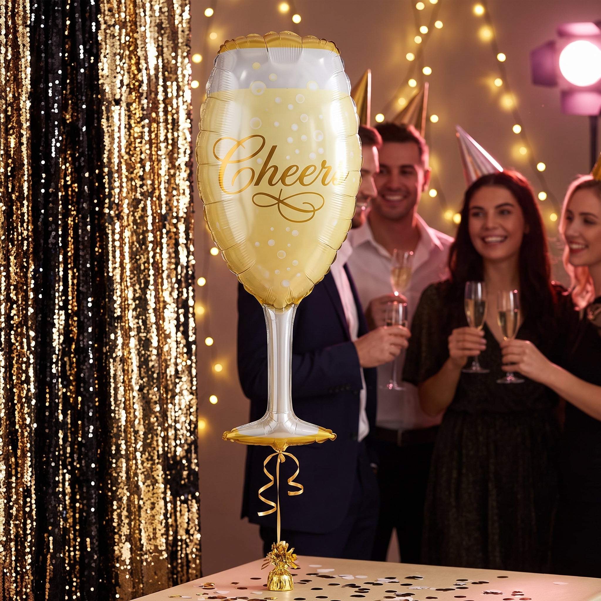 "Cheers" Champagne Glass Foil Balloon