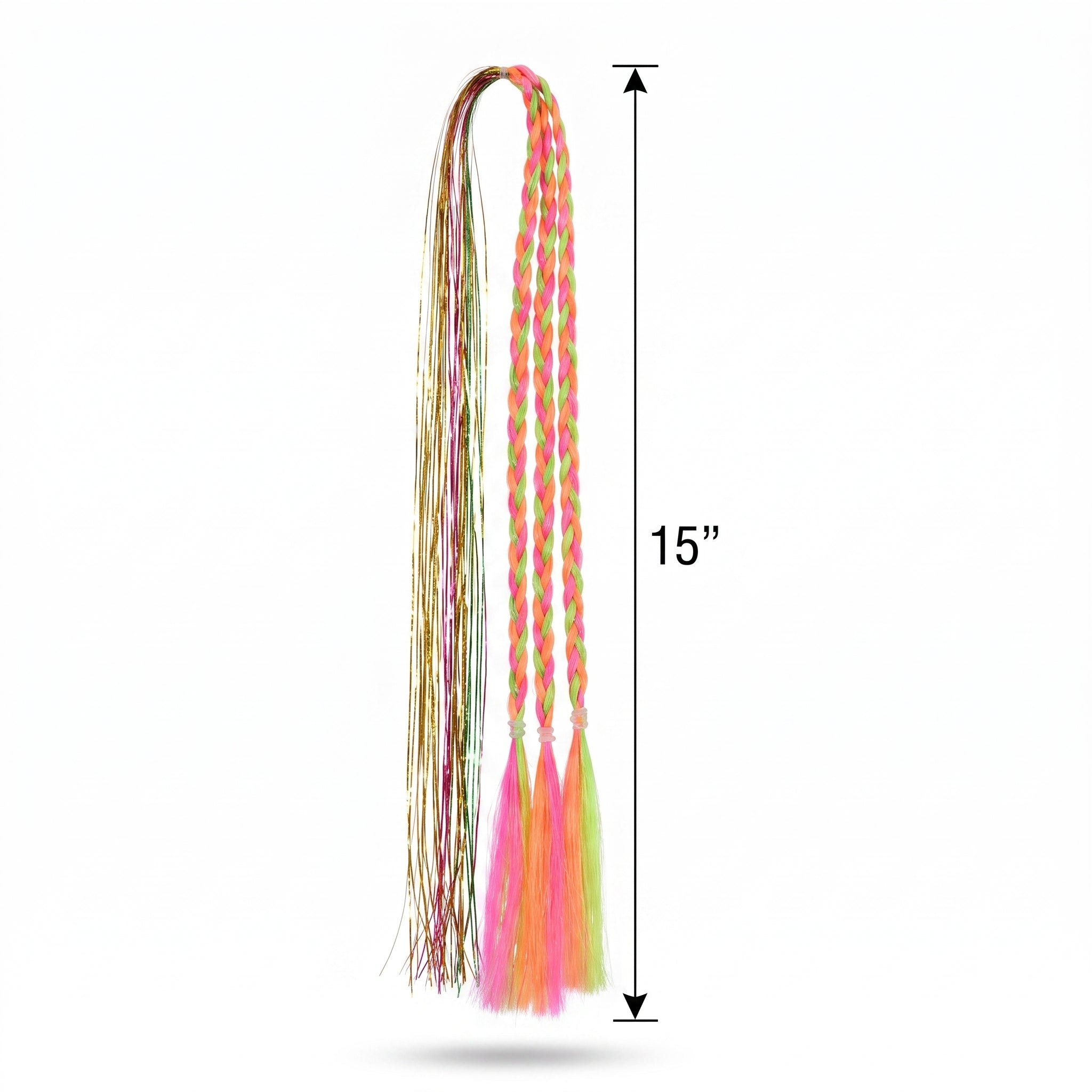 Bright Pink Tinsel Hair Extensions