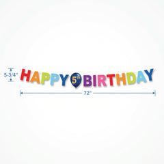 Customizable Rainbow Celebration Birthday Banner