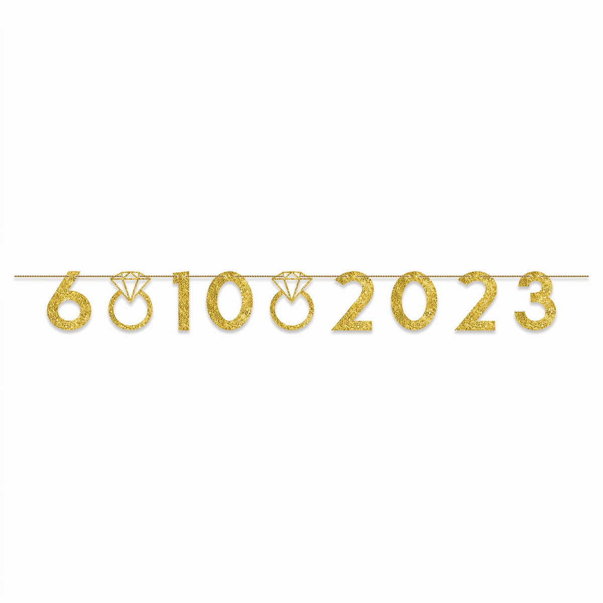 Customizable Glitter Gold Wedding Banner Kit