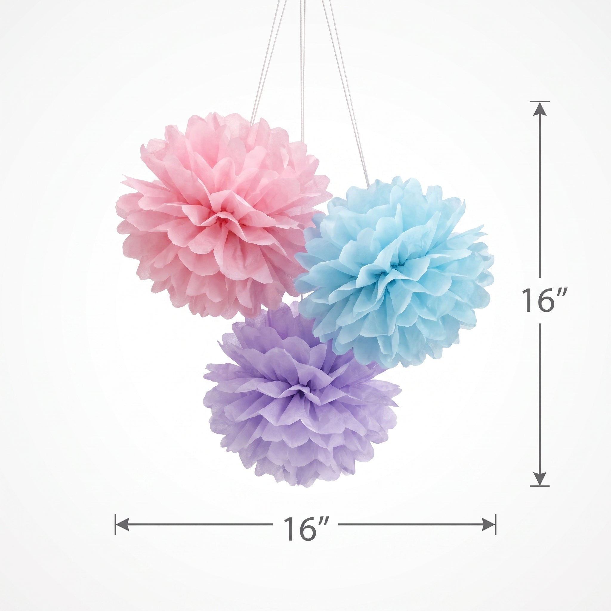 Pastel Fluffy Paper Pom Pom Decorations