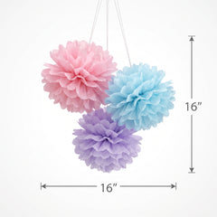 Pastel Fluffy Paper Pom Pom Decorations