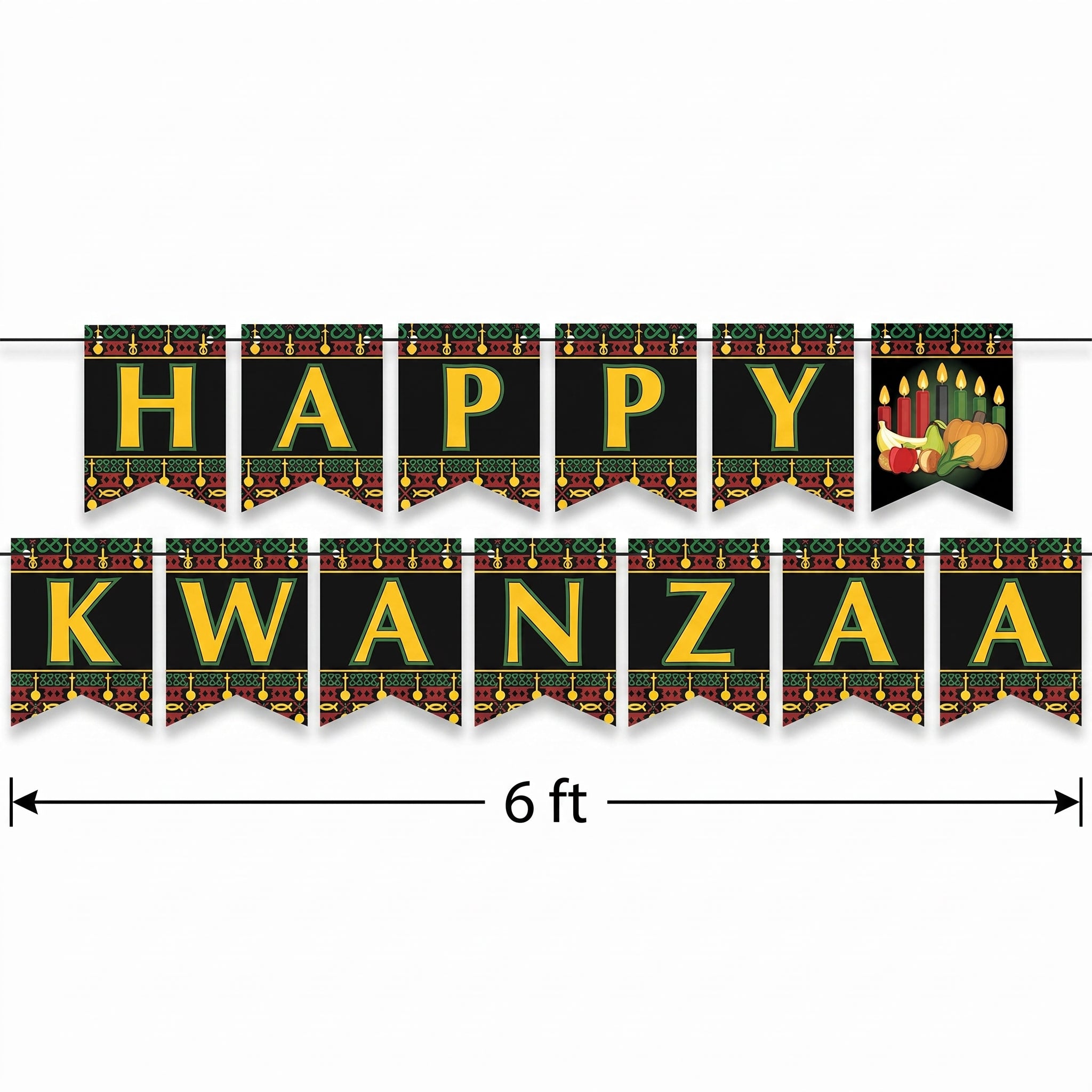 Festive 6x7FT Happy Kwanzaa Celebration Banner