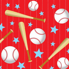 Baseball Print Plastic Table Covers | 12 Pack