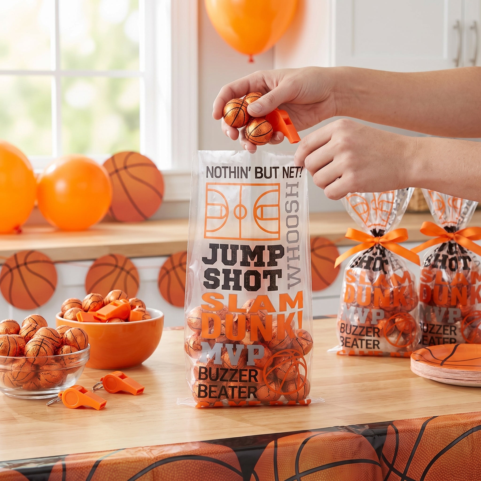 "Nothin' But Net" Large Basketball Party Bags