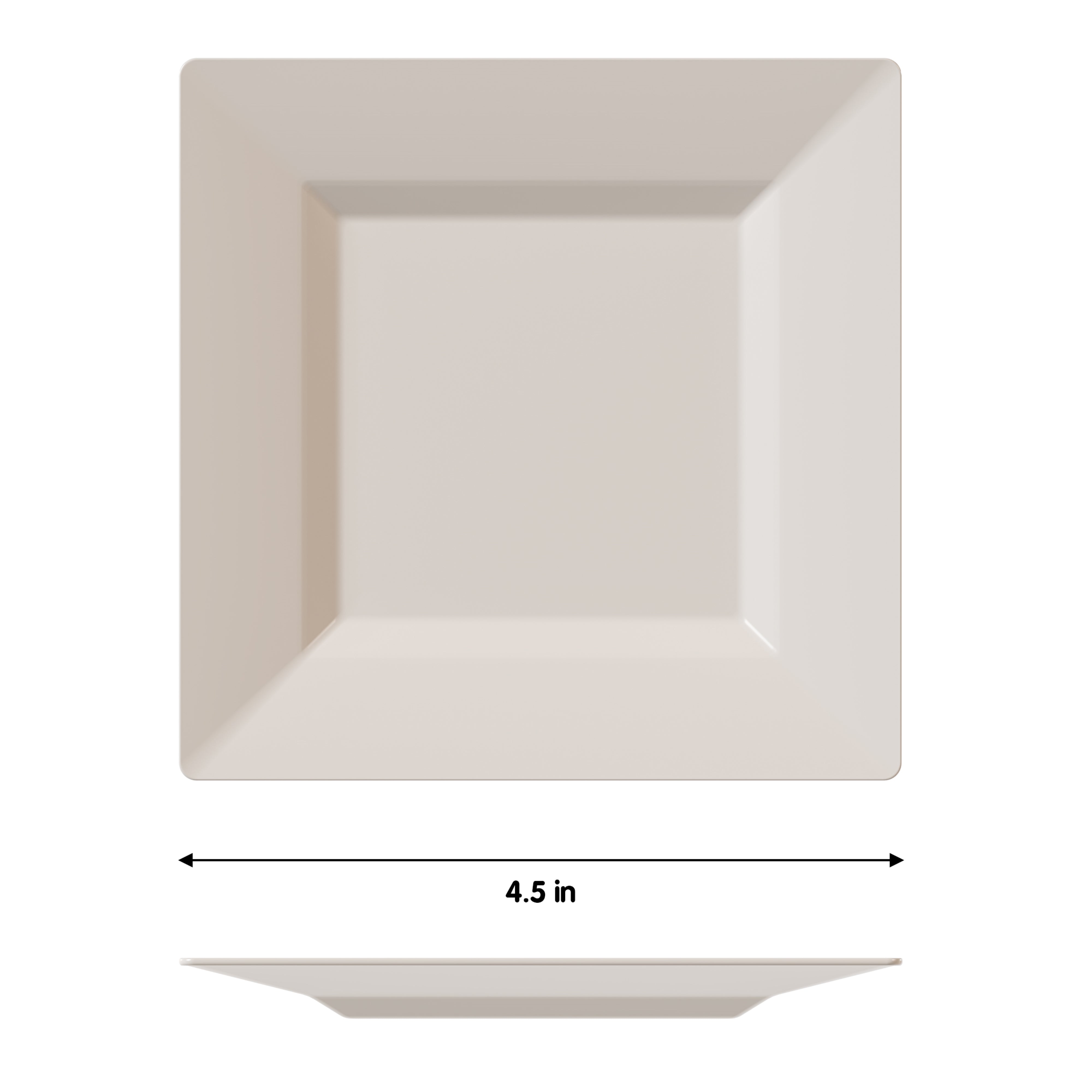 4.5 In. Ivory Square Plates | 600 Count