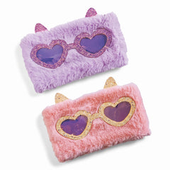 Fuzzy Heart Sunglasses Pouches - Assorted Colors