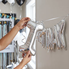 Silver Foil Letter "I" Air-Filled Balloon