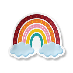 Retro Rainbow Shaped Paper Dessert Plates - 7" - Pack of 8