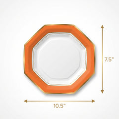 Premium Orange Octagonal Paper Plates | 10"