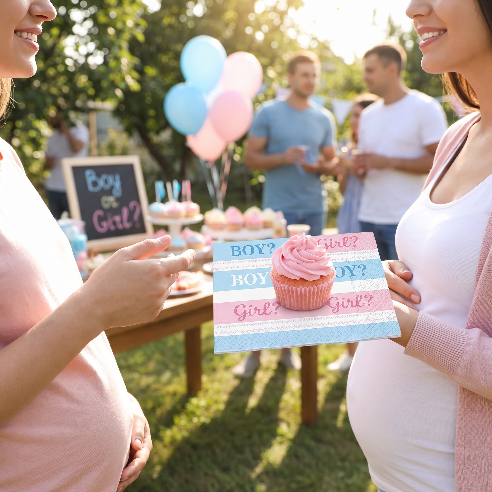 "Pink or Blue?" Baby Shower Beverage Napkins - 5 In. X 5 In.