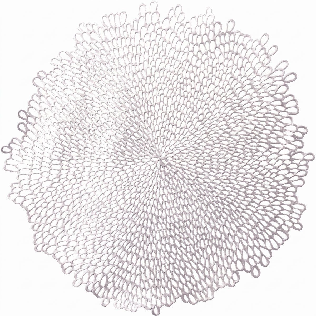 Elegant Silver Blossom Vinyl Placemat - 15.5 In.