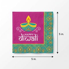 Diwali Celebration Beverage Napkins - 5 In. X 5 In.